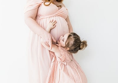 Studio Maternity Photography with little girl
