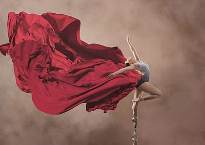 dance portrait of woman ballet dancer in the studio