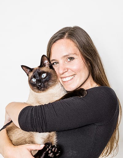 Lady and her cat in the studio. Owen Sound Pet Photographer